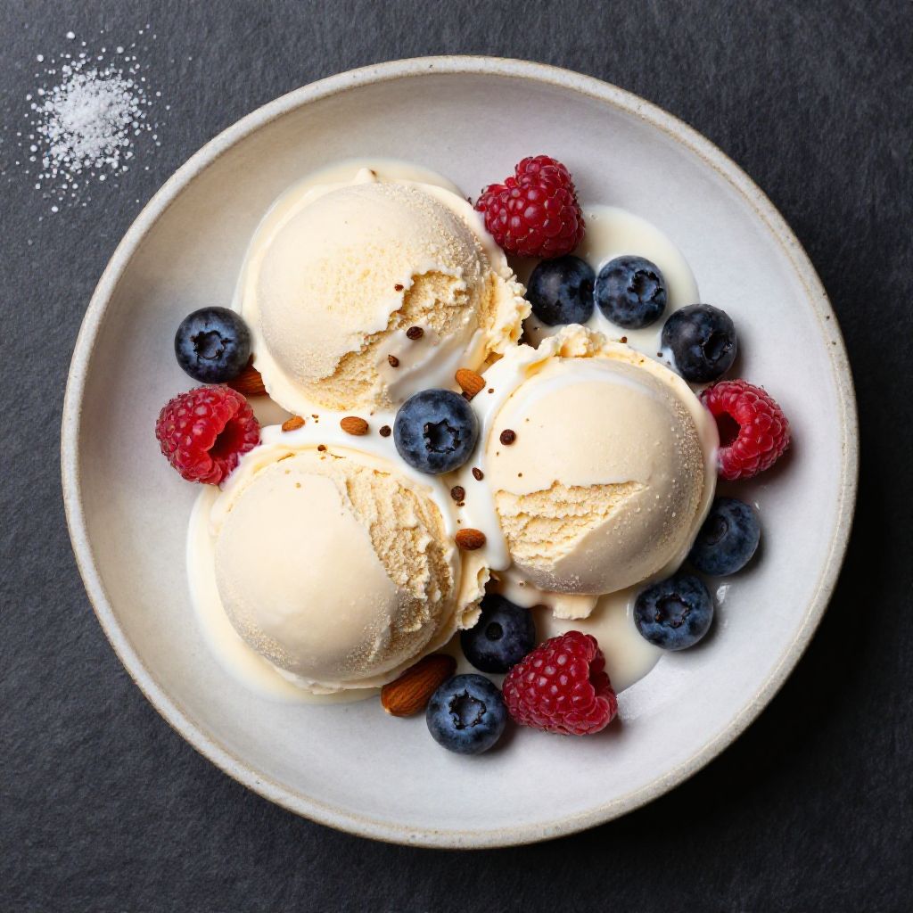 Keto Vanille Eis mit Beeren