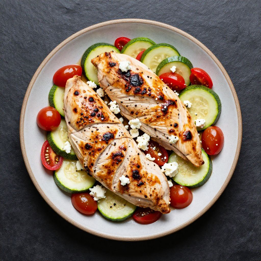 Mediterranes Keto Hähnchen-Gemüse-Blech