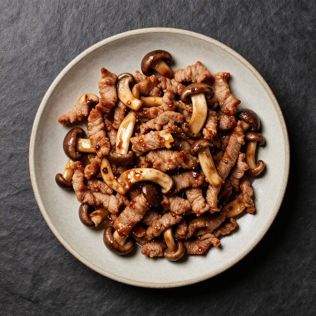 Schweinefleisch-Pilz-Pfanne