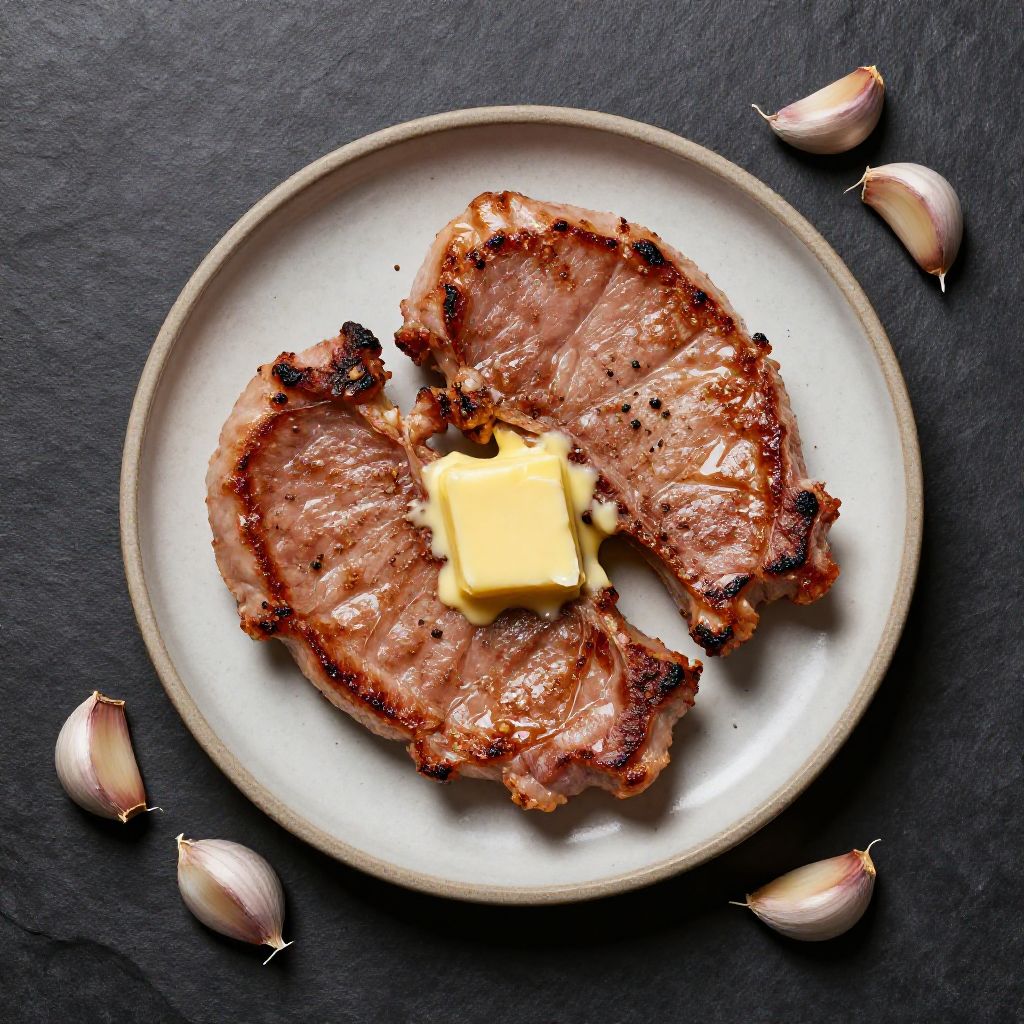 🧄 Schweinekoteletts mit Knoblauchbutter