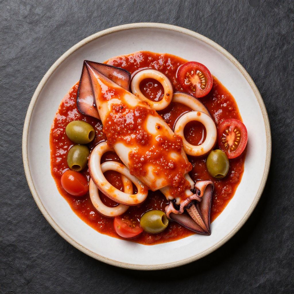 🦑 Tintenfisch in pikanter Tomatensauce