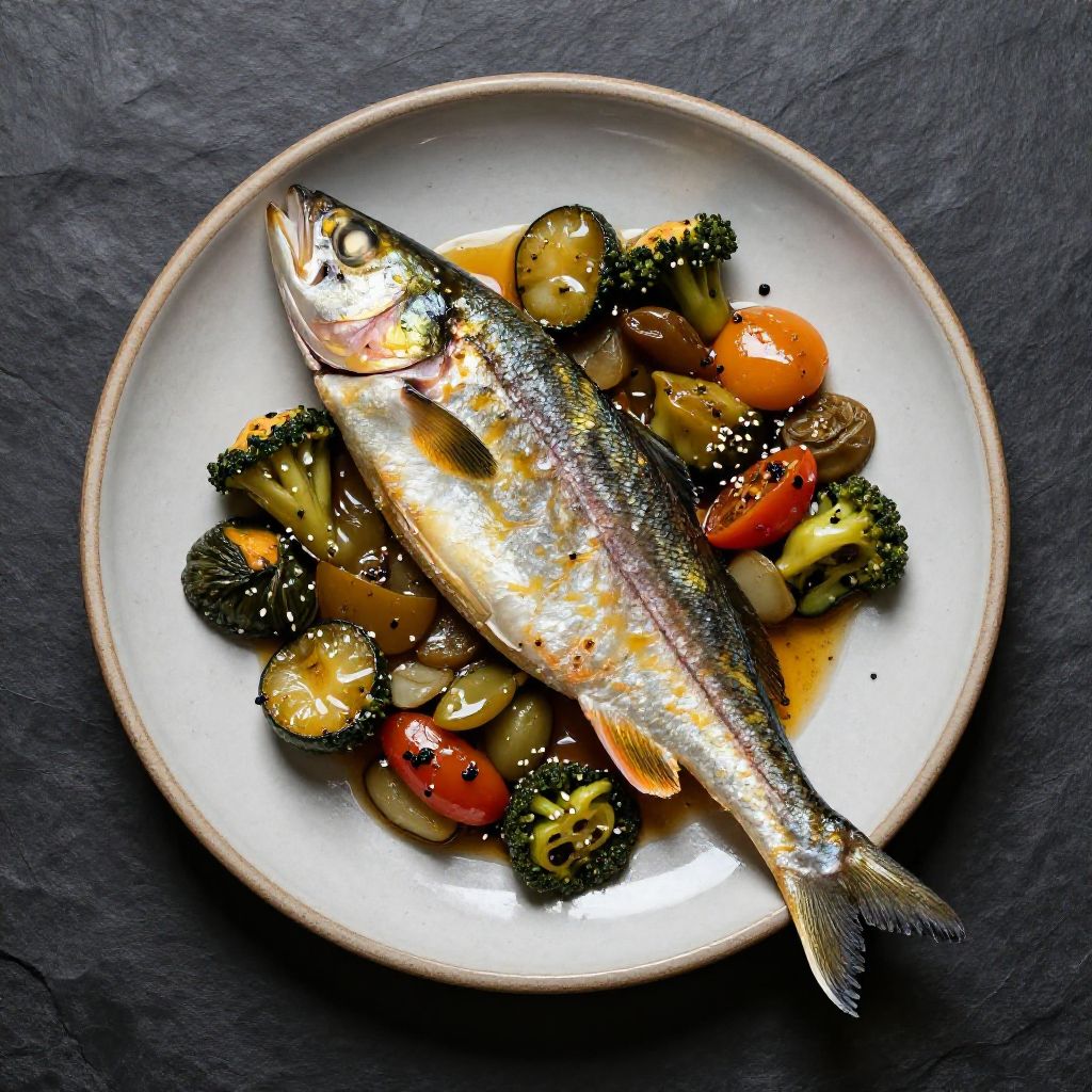 Zander mit Gemüse