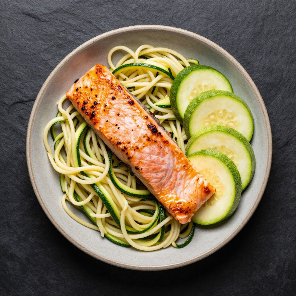Keto Zoodle Lachs Bowl
